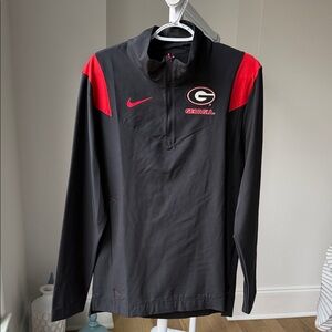 Nike Black and Red Georgia Quarter-Zip size small